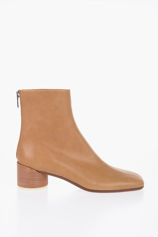 MM6 Leather Booties With 6 cm Heel