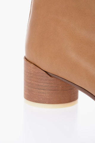 MM6 Leather Booties With 6 cm Heel