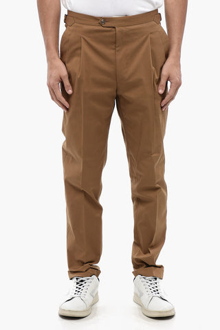 Chinos Pants with Half-Belt Waisted