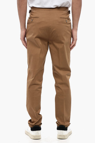 Chinos Pants with Half-Belt Waisted