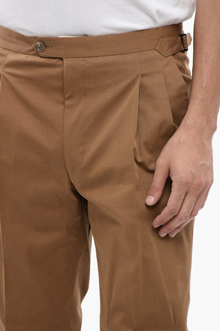 Chinos Pants with Half-Belt Waisted