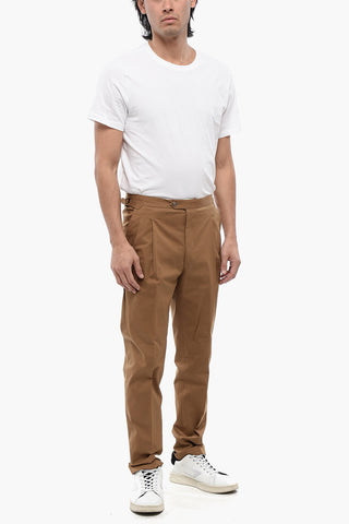 Chinos Pants with Half-Belt Waisted