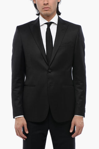 CC COLLECTION Virgin Wool Ceremony Blazer with Peak Lapel