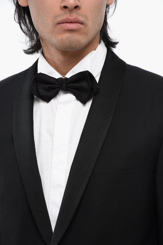 Virgin Wool Shawl Lapel Jetted Pocket 2-Button Blazer