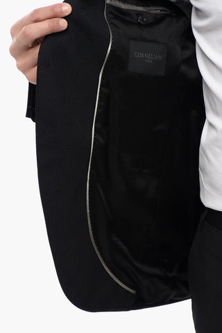 CODE Blazer in Misto Lana Jacquard con Rever a Lancia