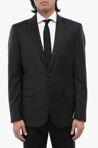 TREND Virgin Wool Side Vents Notch Lapel 2-Button Blazer