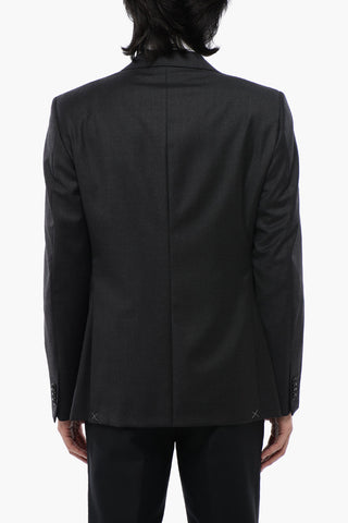 TREND Virgin Wool Side Vents Notch Lapel 2-Button Blazer