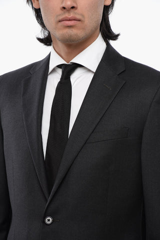 TREND Virgin Wool Side Vents Notch Lapel 2-Button Blazer