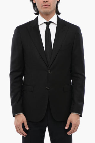  CC COLLECTION Virgin Wool Peak Lapel 2-Button Blazer