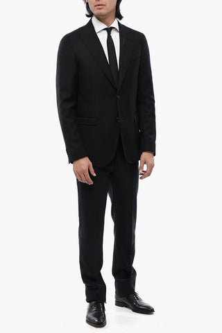  CC COLLECTION Virgin Wool Peak Lapel 2-Button Blazer