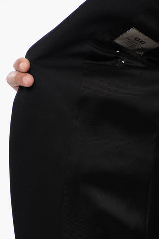 CC COLLECTION Virgin Wool and Silk 1-Button Jacket with Peak Lapel