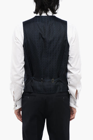 Double-Breasted Silk Vest with Martingale
