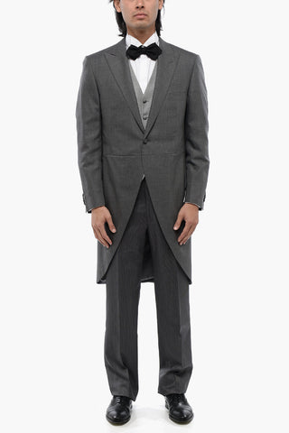 Virgin Wool and Silk CERIM.LEADER Ceremony Groom with Peak Lapel