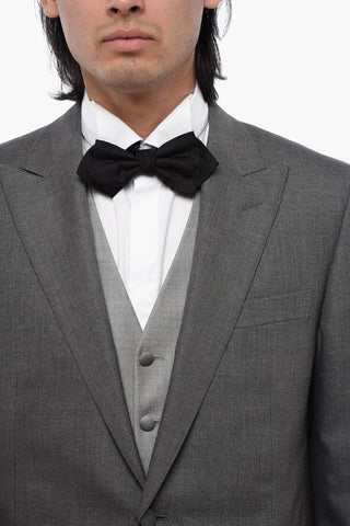 Virgin Wool and Silk CERIM.LEADER Ceremony Groom with Peak Lapel