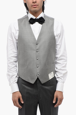 Virgin Wool and Silk CERIM.LEADER Ceremony Groom with Peak Lapel