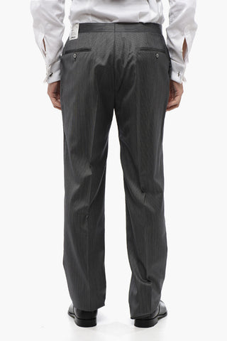 Virgin Wool and Silk CERIM.LEADER Ceremony Groom with Peak Lapel