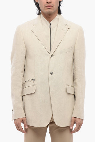 ID Blazer Multitasca in Lino con Chest Piece Removibile