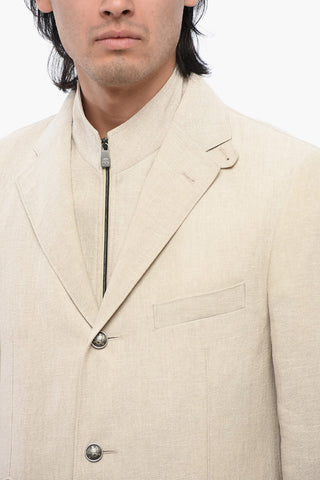 ID Blazer Multitasca in Lino con Chest Piece Removibile
