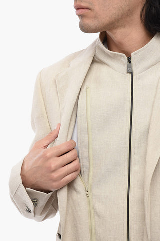 ID Blazer Multitasca in Lino con Chest Piece Removibile