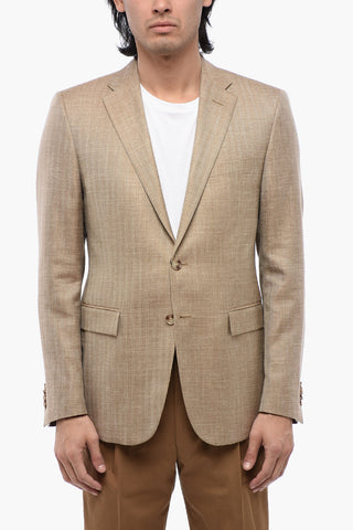 CC COLLECTION Giacca a 2 Bottoni Plain Herringbone Due Spacchi Revers Classico
