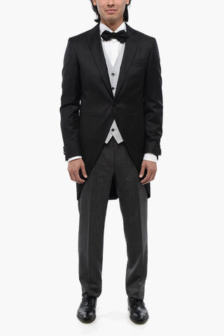 CC COLLECTION Virgin Wool Center Vent Peak Lapel CEREM.RESET Ceremony Groom