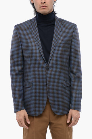 CC COLLECTION Virgin Wool Blazer with Pin Check Pattern