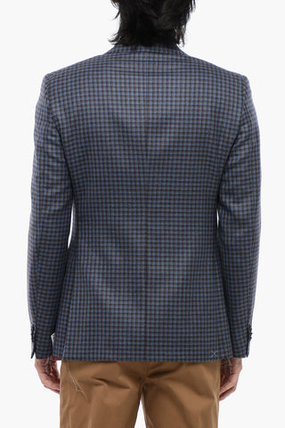 CC COLLECTION Virgin Wool Blazer with Pin Check Pattern