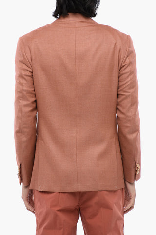 Wool and Silk-blend LEADER SOFT Blazer with Hopsack Pattern