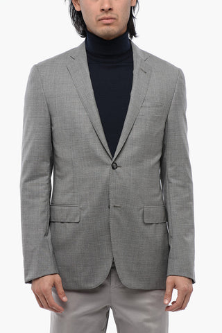 Extrafine Virgin Wool Blazer with District Check Motif