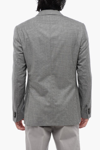 Extrafine Virgin Wool Blazer with District Check Motif