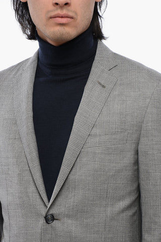 Extrafine Virgin Wool Blazer with District Check Motif
