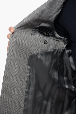 Extrafine Virgin Wool Blazer with District Check Motif