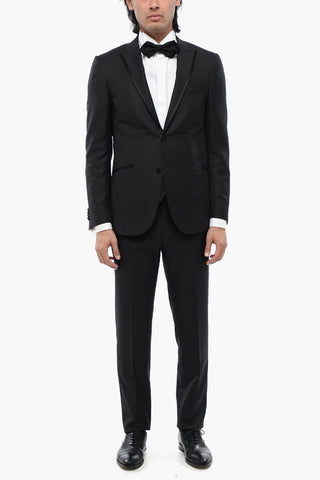 Abito 3 Pezzi A Righe Con Bordi In Satin