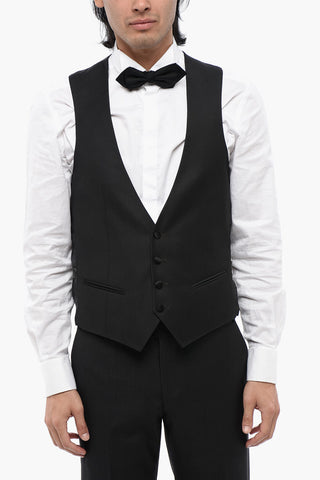 Abito 3 Pezzi A Righe Con Bordi In Satin