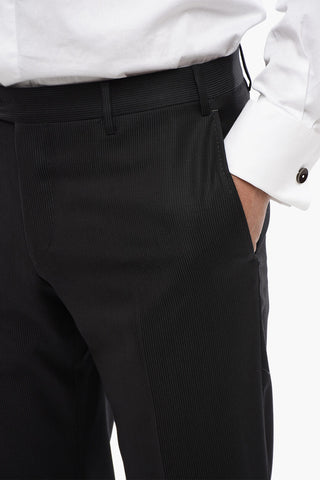 Abito 3 Pezzi A Righe Con Bordi In Satin