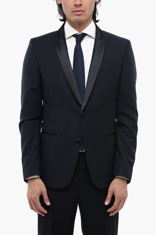 CC COLLECTION Virgin Wool Tux Jacket, Two Vents, Shawl Collar