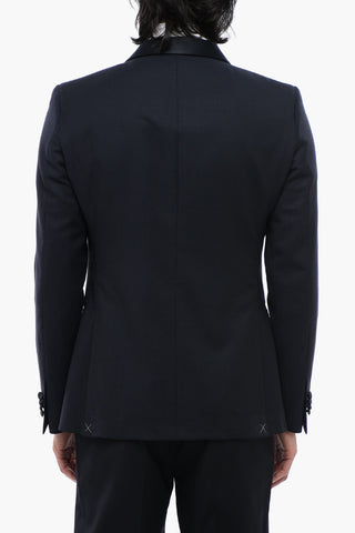 CC COLLECTION Virgin Wool Tux Jacket, Two Vents, Shawl Collar