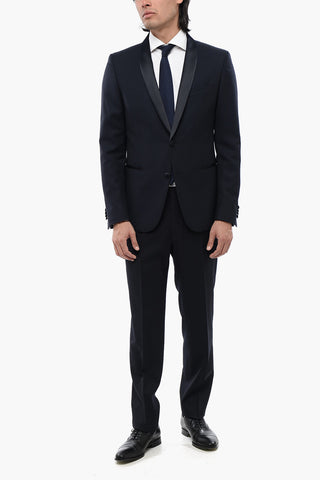 CC COLLECTION Virgin Wool Tux Jacket, Two Vents, Shawl Collar