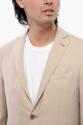 ID Herringbone Linen-Blend Blazer with Patch Pockets