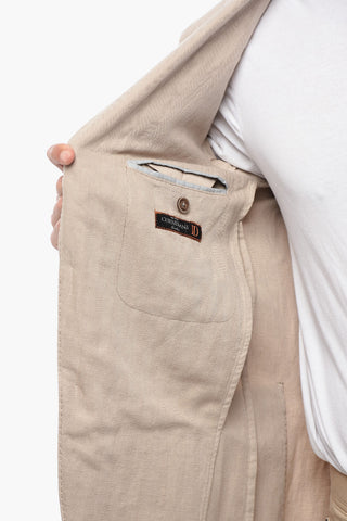 ID Herringbone Linen-Blend Blazer with Patch Pockets