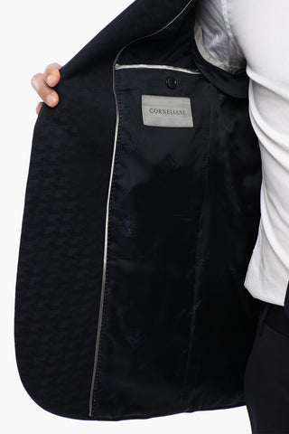 Jacquard Virgin Wool Blazer with Peak Lapel