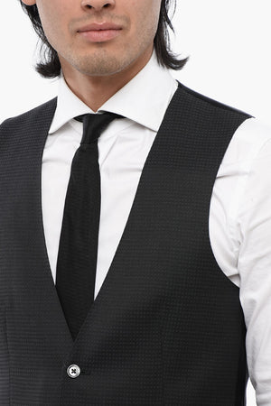 CC COLLECTION Virgin Wool-Blend Waistcoat with Martingale