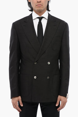 Blazer Semifoderato in Seta con Rever a Lancia