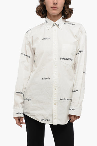 Camicia Oversize-Fit Con Logo Allover