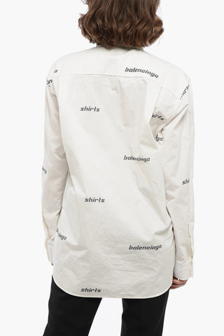 Camicia Oversize-Fit Con Logo Allover