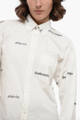 Camicia Oversize-Fit Con Logo Allover