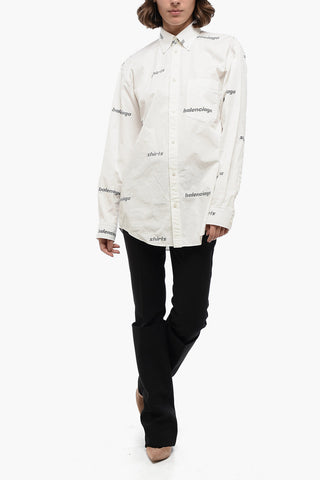 Camicia Oversize-Fit Con Logo Allover