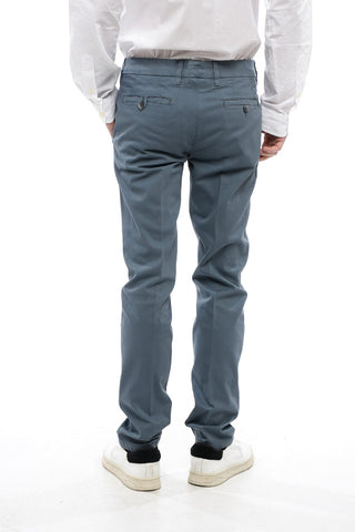 ID Pantaloni in Cotone con Motivo Hopsack