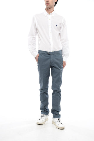 ID Pantaloni in Cotone con Motivo Hopsack