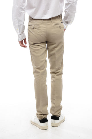 ID Linen and Cotton Chinos Pants with Belt Loops
